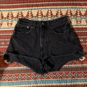 Abercrombie & Fitch mom Jean high rise Black Shorts size 26